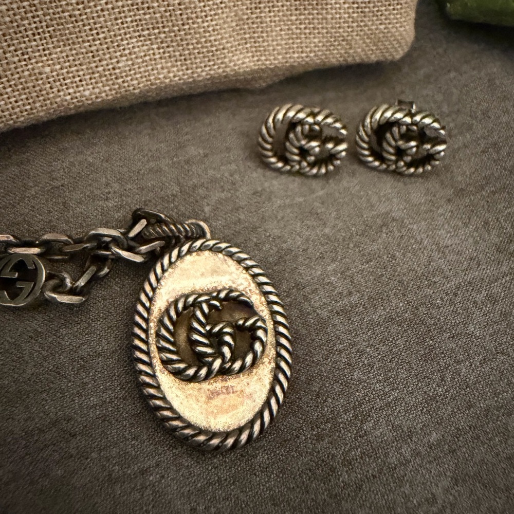 Gucci Rope Motiff Necklace and earring set